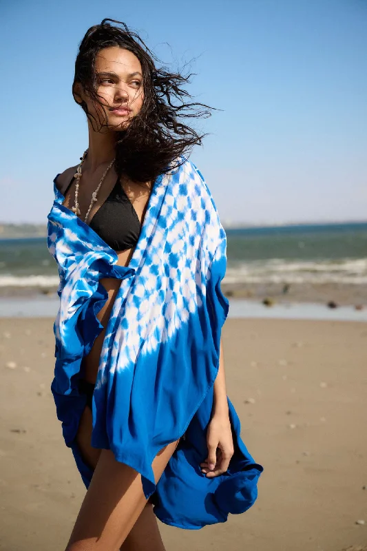 Rising Tides Tie-Dye Open-Front Kimono Cover-Up