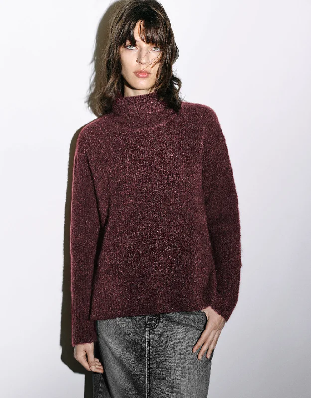 Stand Collar Straight Sweater