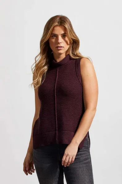 Tribal Sleeveless Cowl Neck Sweater