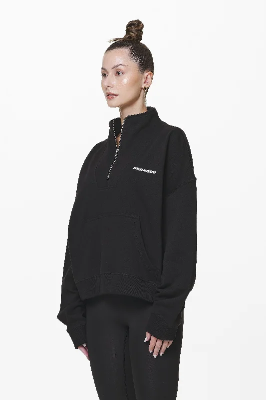 Vuku Logo Oversized Halfzip Black