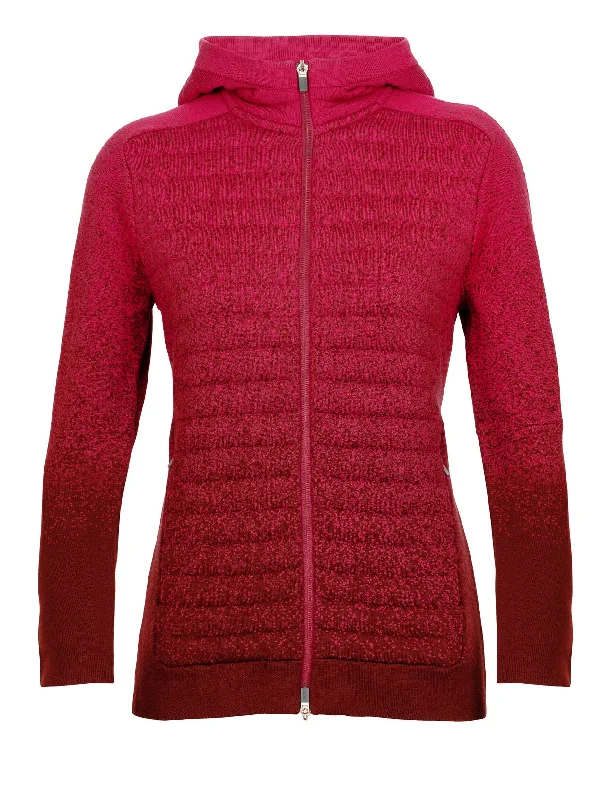 Womens ZoneKnit™Insulated LS Zip Hoodie - Cherry