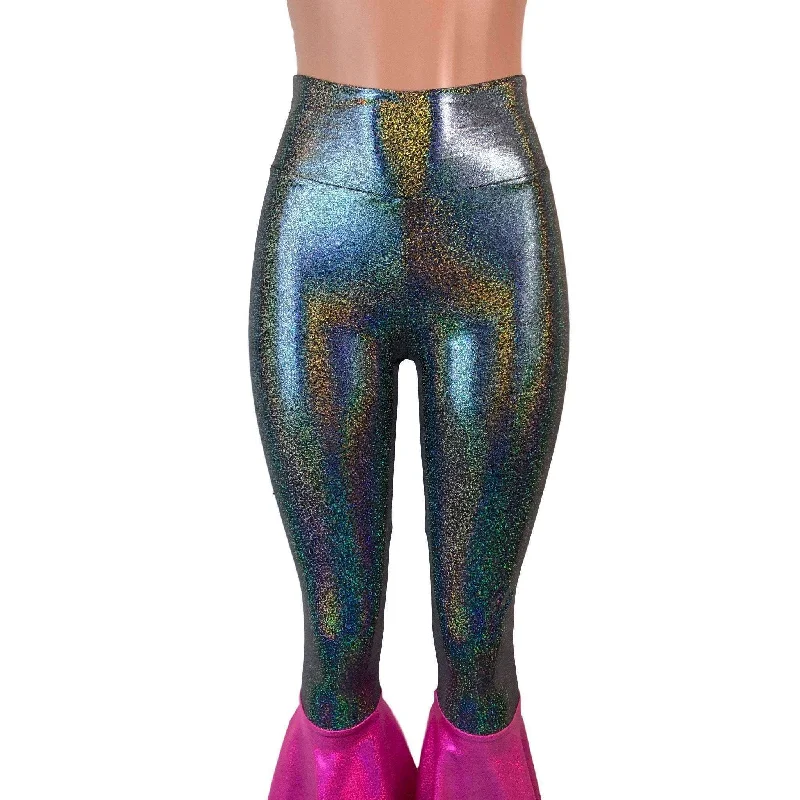 Tiered Bell Bottom Flares - Gleaming Silver w/ Pink Sparkle