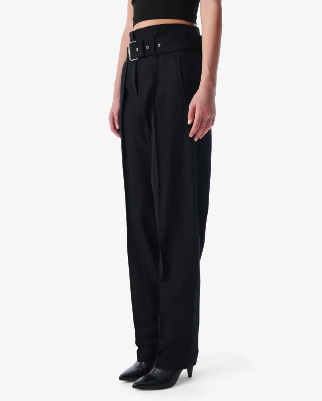 BENET WOOL CARROT PANTS / BLACK