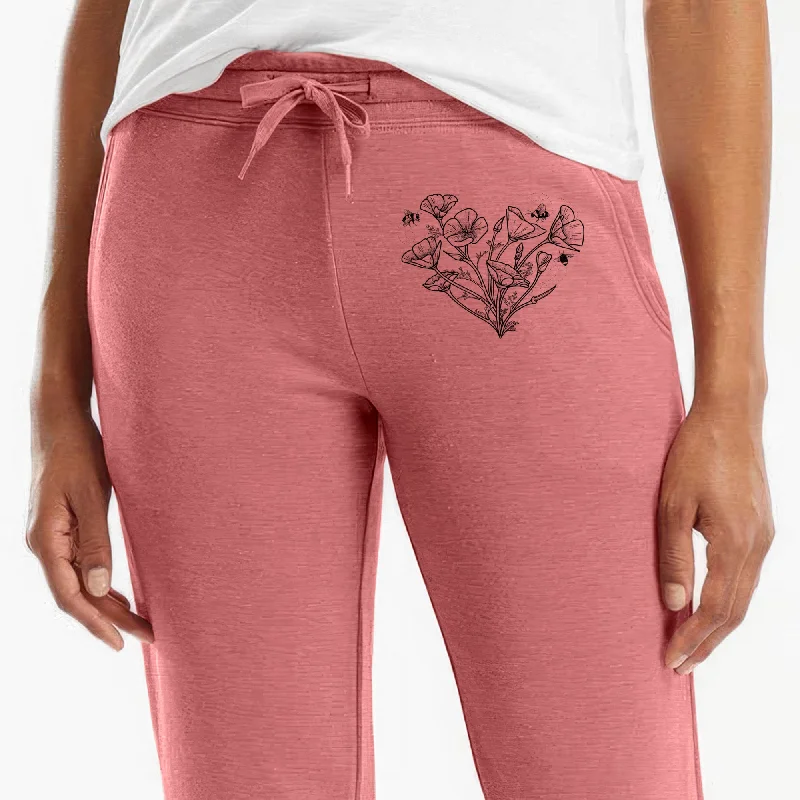 California Poppy Heart - Women's Cali Wave Jogger Sweatpants