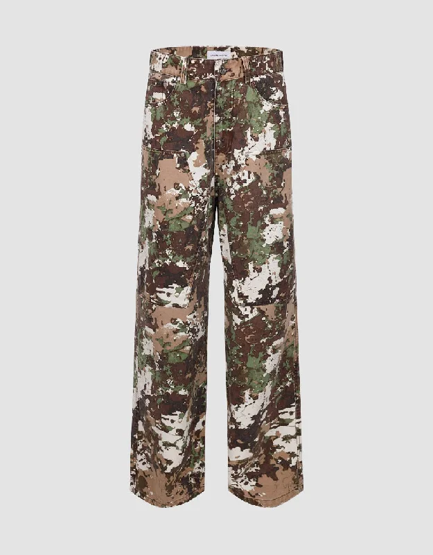 Camouflage Straight Pants