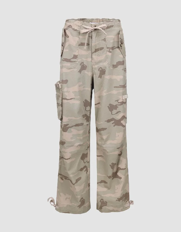 Camouflage Wide-Leg Pants