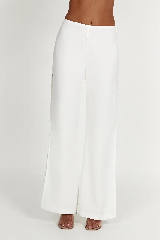 Estee Split Lace Pants - White