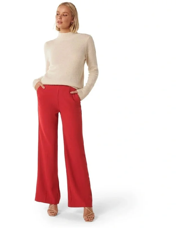 FOREVER NEW - Naomi button wide leg  pant - Red! 8