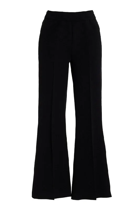 Kick Stretch-Cotton Long Pants In Subtle Jacquard Black