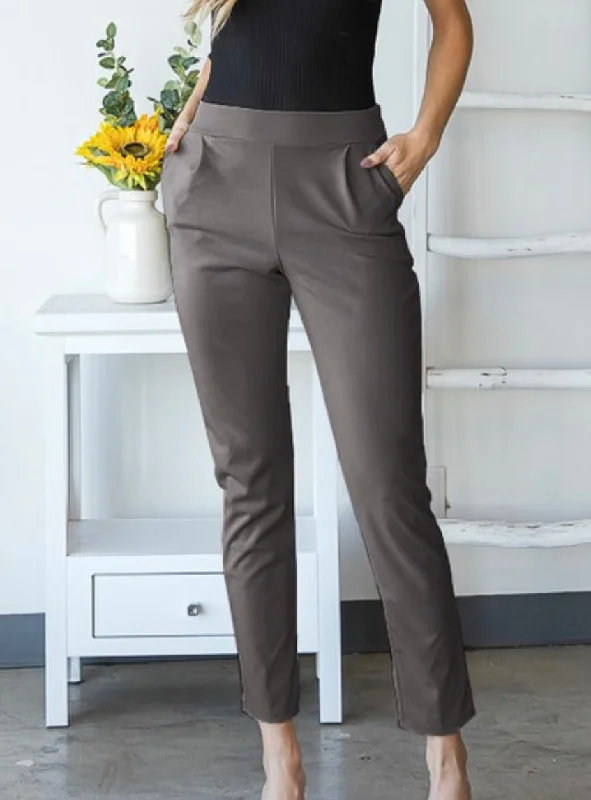 Solid Straight Fit Pants