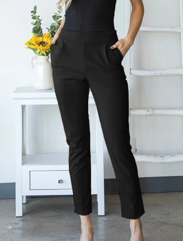 Solid Straight Fit Pants