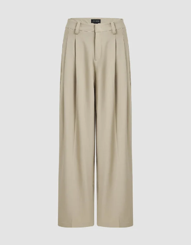 Tailored Long Wide-Leg Pants