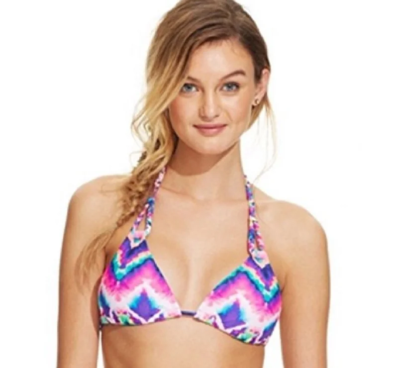 California Waves Women's Braided Tie-dye Triangle Halter Bikini, XS