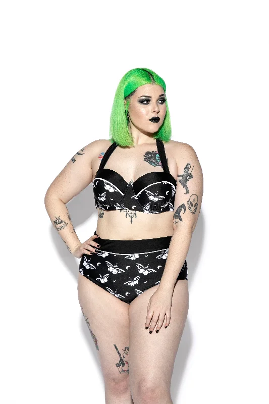 Death Moth High Waist Swim Bottom