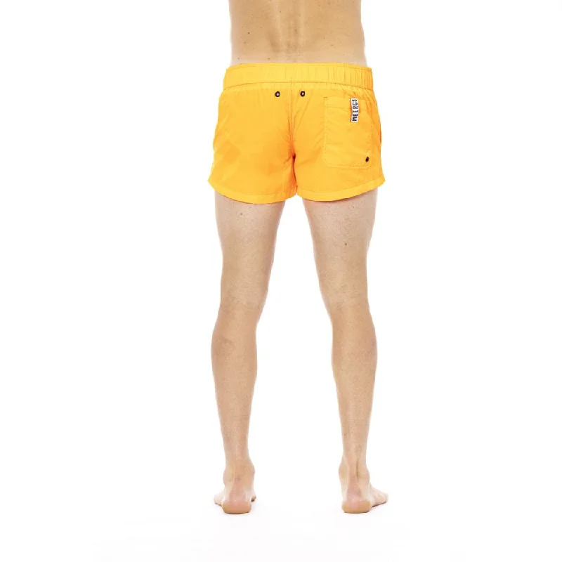 Elegant Orange Swim Shorts with Branded Band