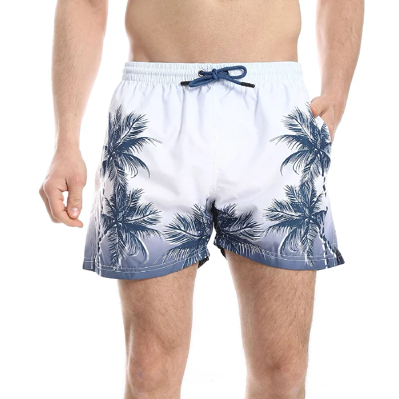 Palm Tree Pattern Regular Fit Swim Shorts (281) - Pavone