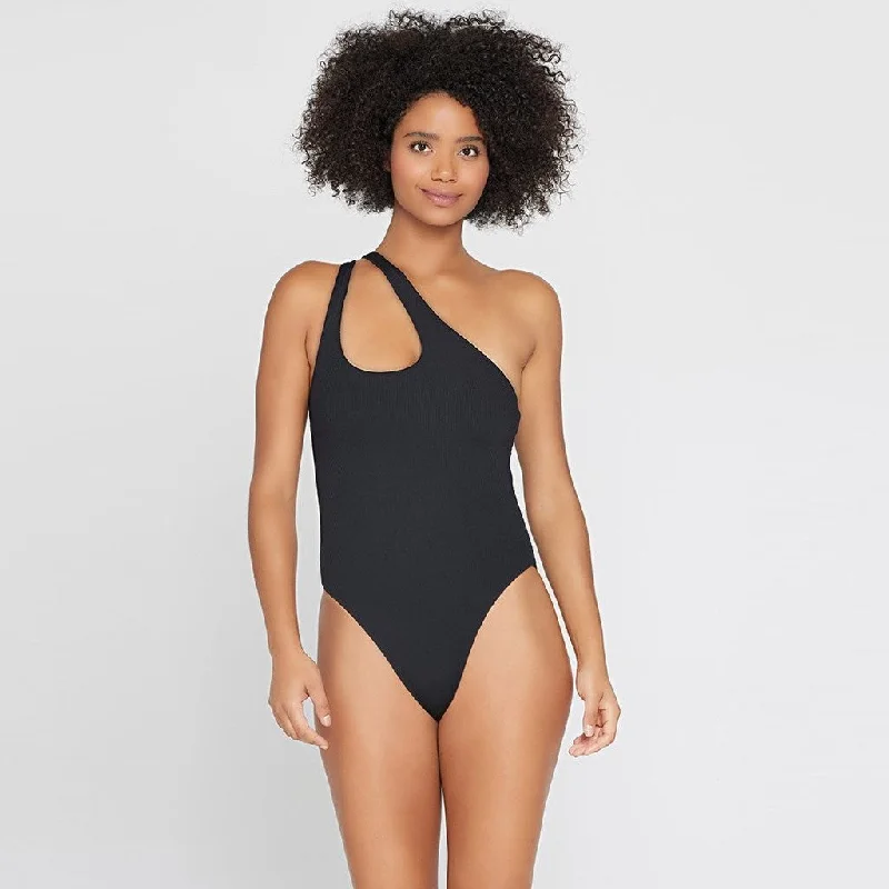 Ribbed Phoebe One Piece Swimsuit (Black)