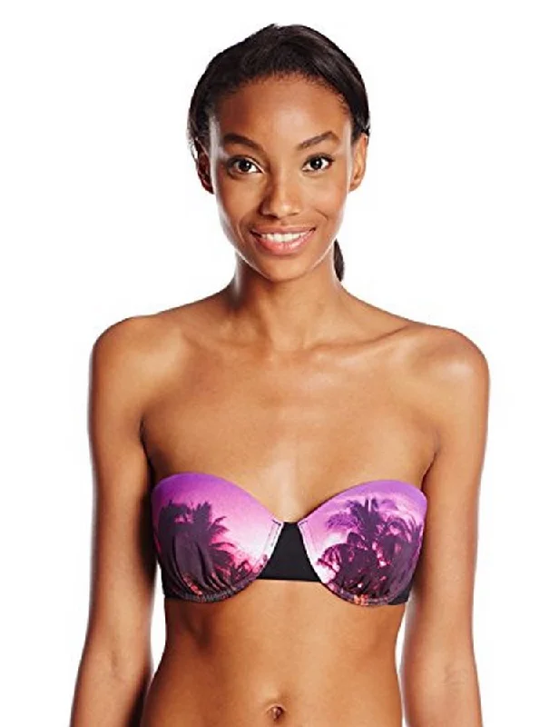 Roxy Junior's Midnight Underwire Bandeau Bikini Top, Petunia, Medium