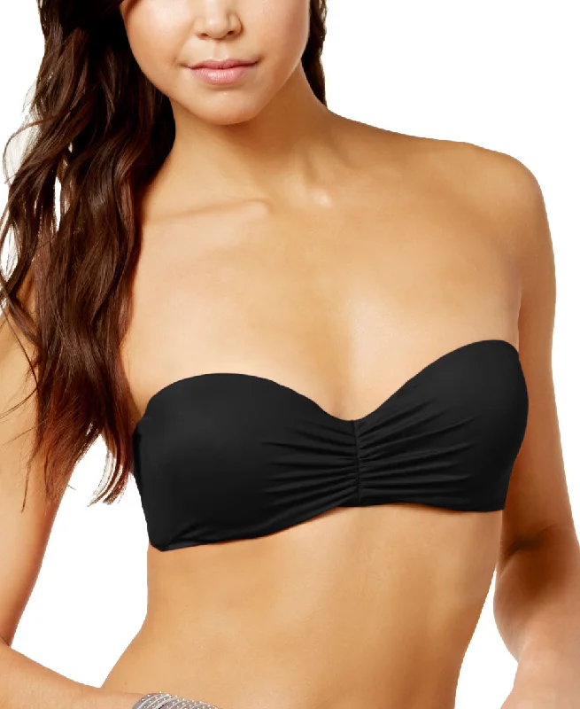 Sundazed Women's Push-Up Underwire Bra-Sized Bikini Top, Black, 32C