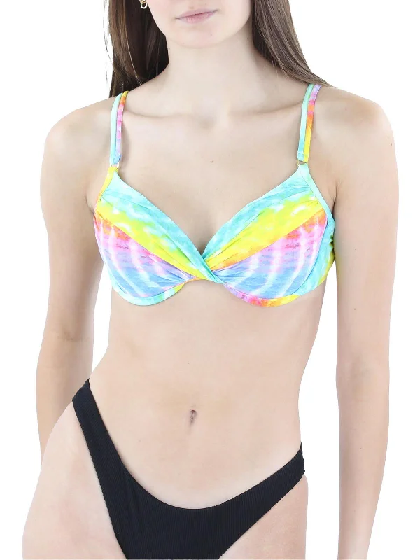 Womens Tie-Dye Underwire Bikini Swim Top