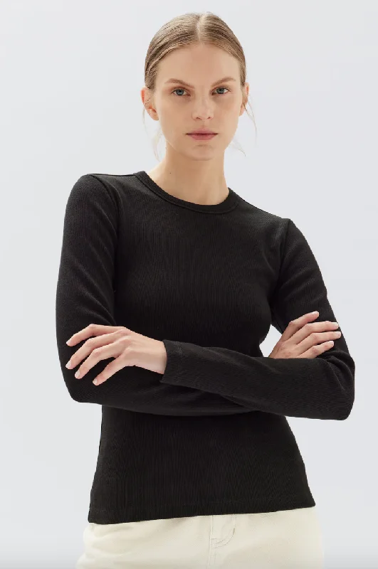 Assembly Label - Miana Organic Long Sleeve Tee, True Black