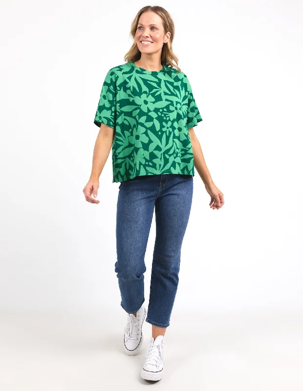 Elm Stencil Floral Tee - Greenbriar Floral Print