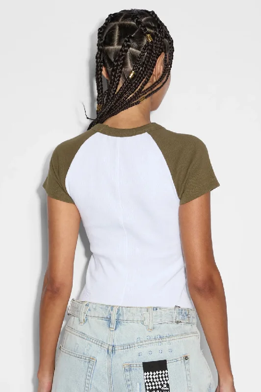 Ksubi Baby Ringer SS Tee - Khaki