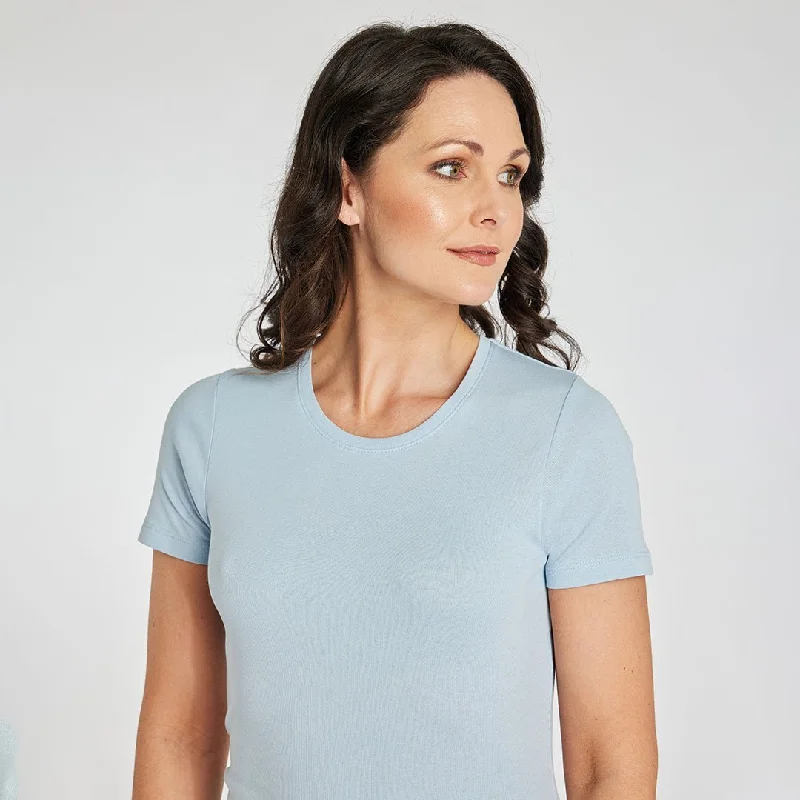 Ladies Essential Crew Neck Tee Light Blue