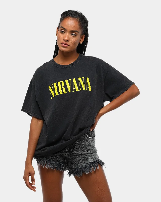 Nirvana Logo Vintage Tee Washed Black