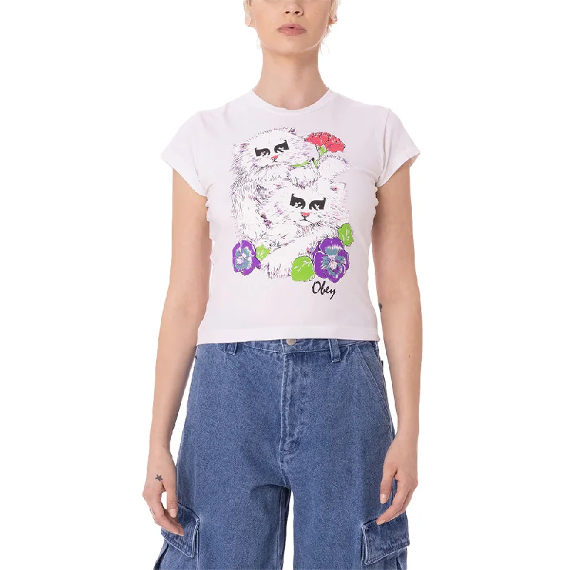 OBEY CARNATION KITTENS HAYDEN T-SHIRT // WHITE