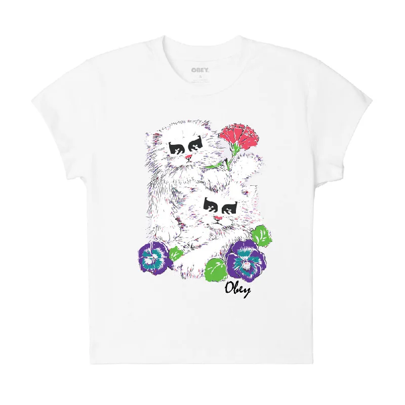 OBEY CARNATION KITTENS HAYDEN T-SHIRT // WHITE