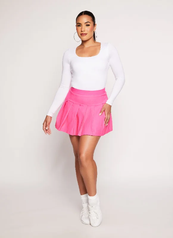 Double Layered Scoop Neck Long Sleeve Tee