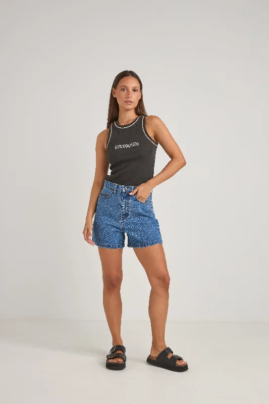 Brisa High Waist Denim Short Sea Blue