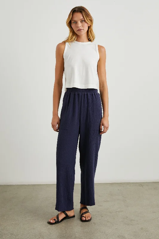 LEON CROP PANT - NAVY