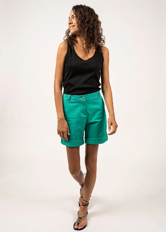 Marie plain shorts - in cotton (ABSINTHE)