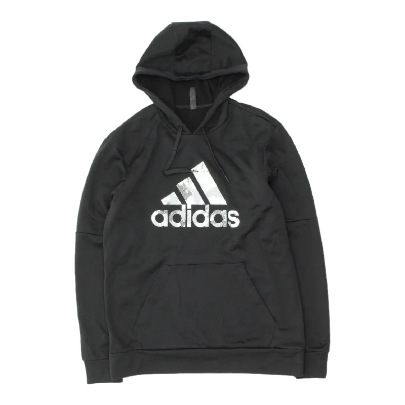 Adidas Mens Black Pullover Logo Hoodie | Sportswear Casual Designer Streetwear