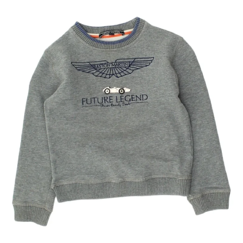 Aston Martin Future Legend Kids Grey Sweatshirt | VTG Boys Girls Luxury Cars