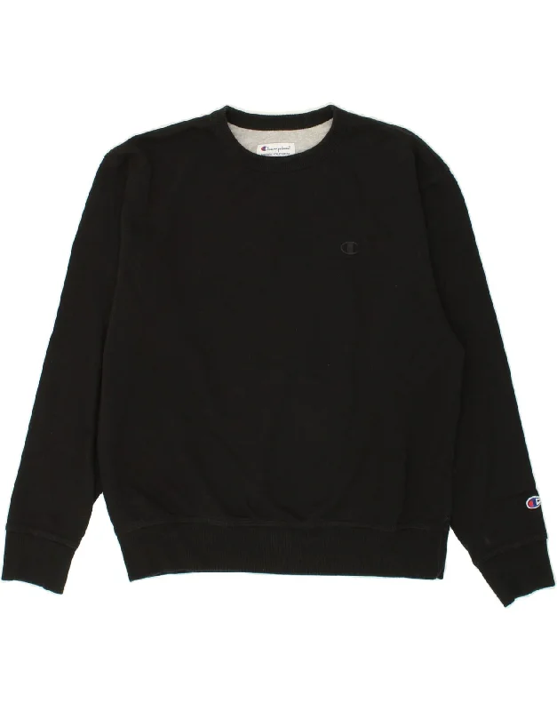 CHAMPION Mens Sweatshirt Jumper Large Black Cotton