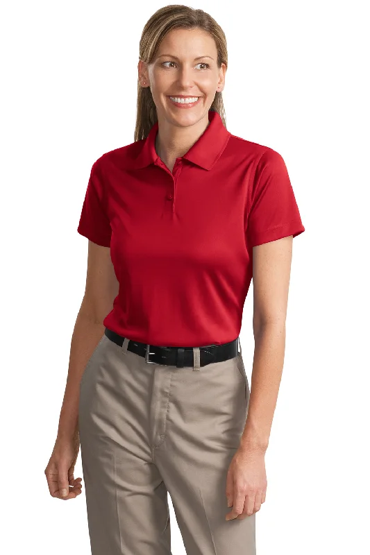 CornerStone Womens Select Moisture Wicking Short Sleeve Polo Shirt - Red