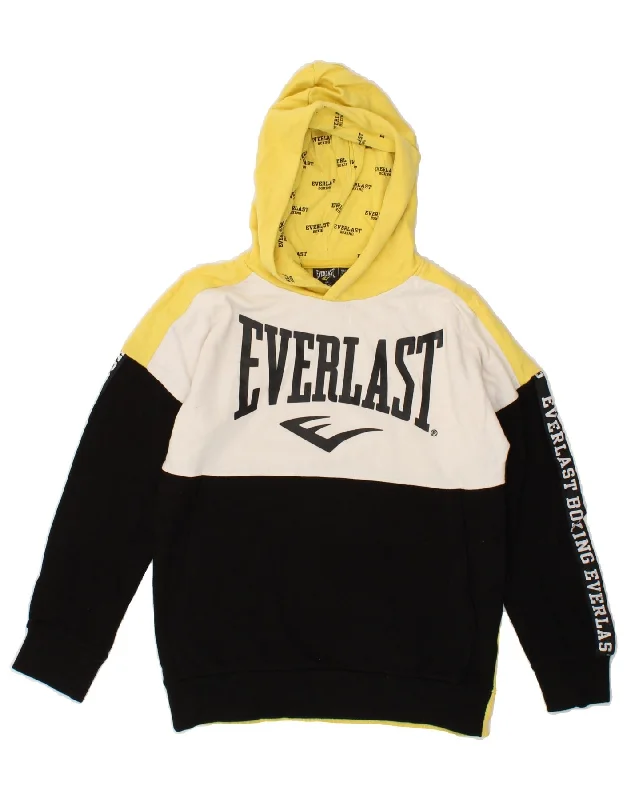 EVERLAST Boys Graphic Hoodie Jumper 9-10 Years Multicoloured Colourblock