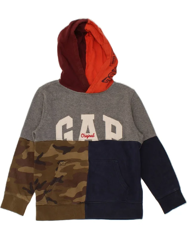 GAP Boys Graphic Hoodie Jumper 7-8 Years Medium  Multicoloured Colourblock