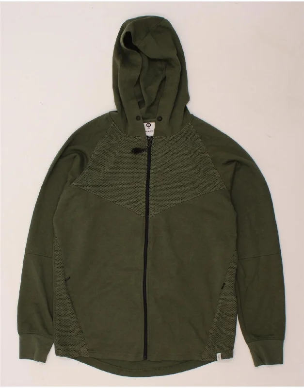 JACK & JONES Mens Zip Hoodie Sweater Medium Green Cotton