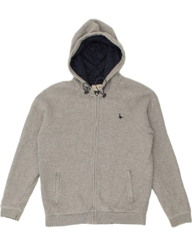 JACK WILLS Mens Zip Hoodie Sweater Medium Grey Cotton