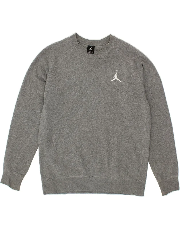 JORDAN Mens Sweatshirt Jumper Large Grey Flecked Cotton