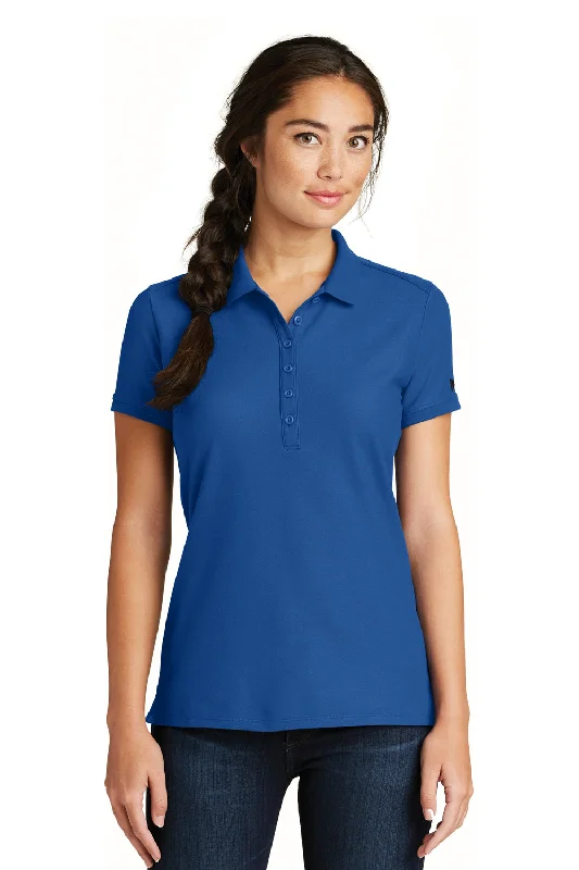 New Era Womens Venue Home Plate Moisture Wicking Short Sleeve Polo Shirt - Royal Blue - Closeout