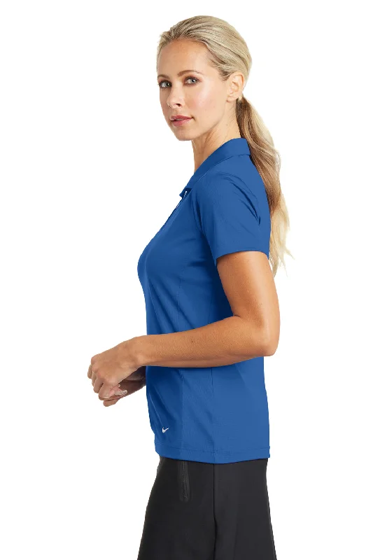 Nike Womens Dri-Fit Moisture Wicking Short Sleeve Polo Shirt - Gym Blue