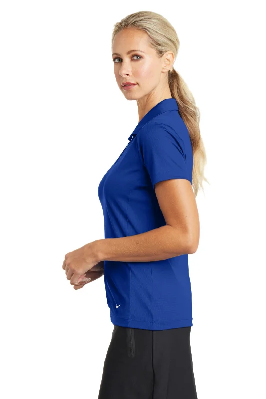 Nike Womens Dri-Fit Moisture Wicking Short Sleeve Polo Shirt - Royal Blue