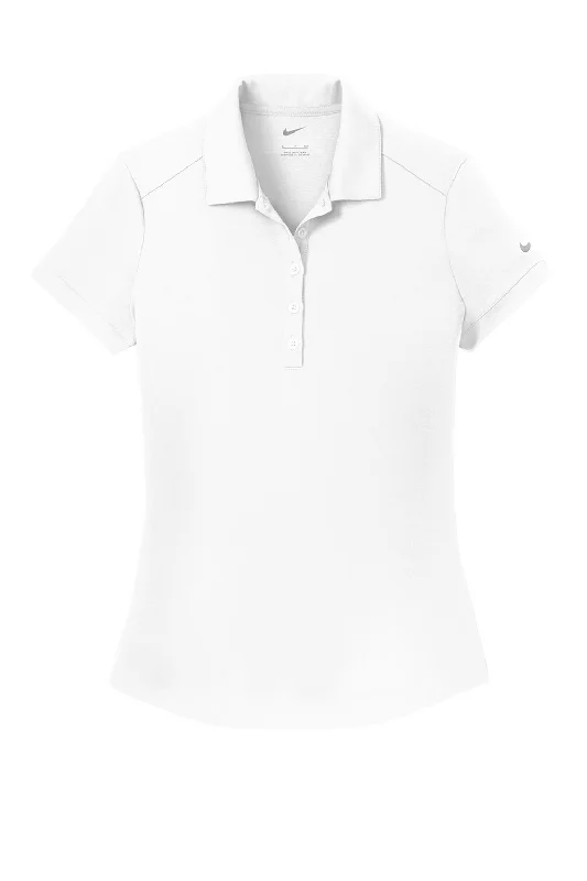 Nike Womens Players Dri-Fit Moisture Wicking Short Sleeve Polo Shirt - White