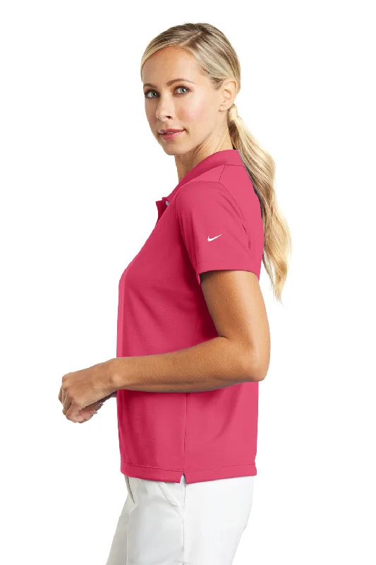 Nike Womens Tech Basic Dri-Fit Moisture Wicking Short Sleeve Polo Shirt - Flamingo Pink