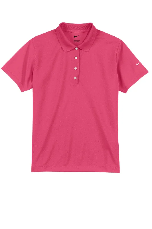 Nike Womens Tech Basic Dri-Fit Moisture Wicking Short Sleeve Polo Shirt - Flamingo Pink